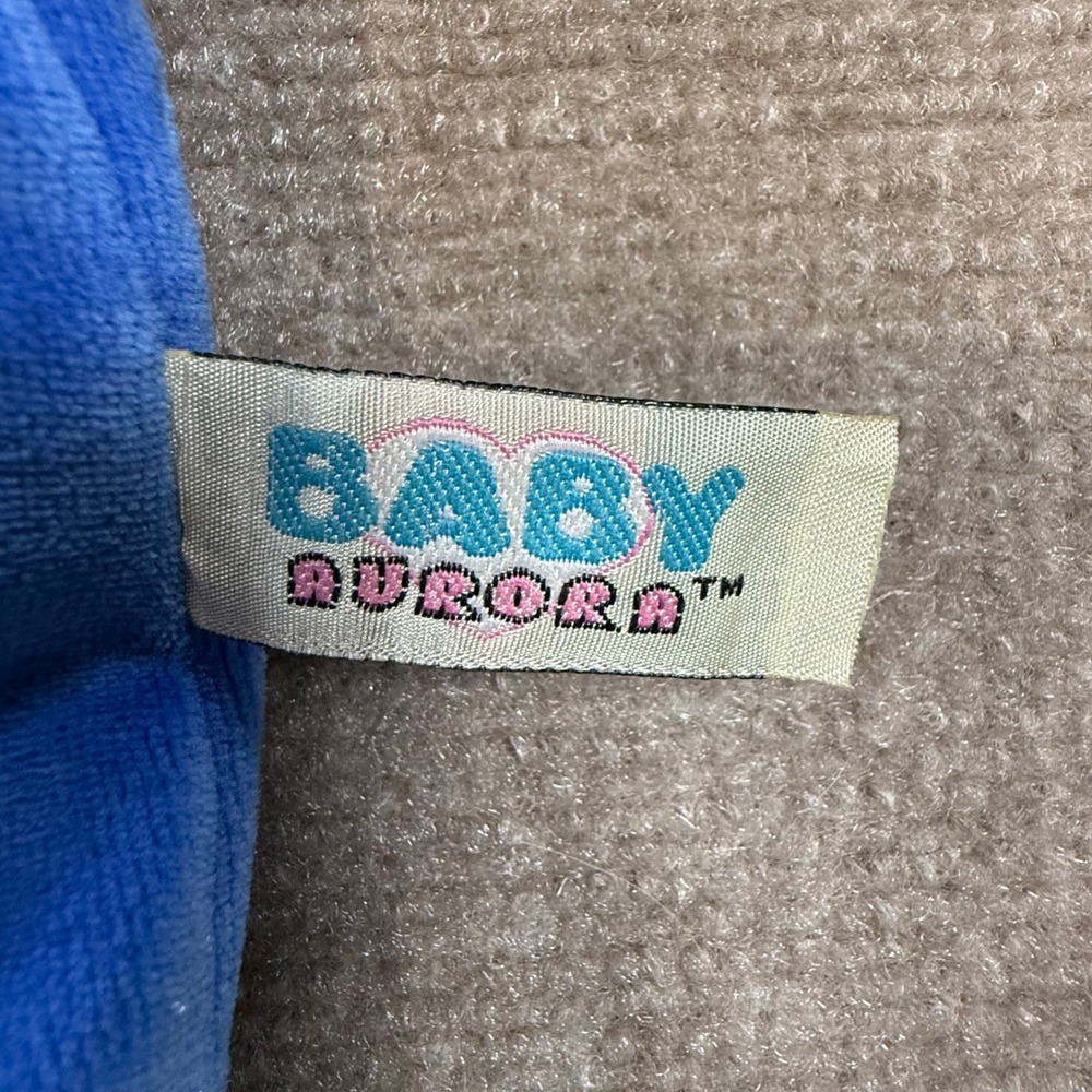Rare Vintage 90s Baby Aurora Plush Lamb Bedtime Softees Blue Velour Romper - Picture 5 of 11